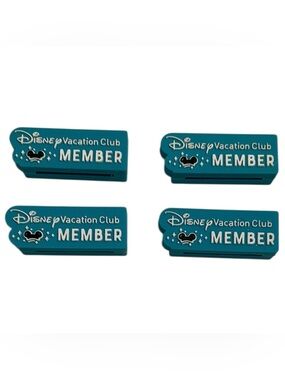 Disney Teal Vacation Club MEMBER Magic Band Charms - Set of 4 NEW
